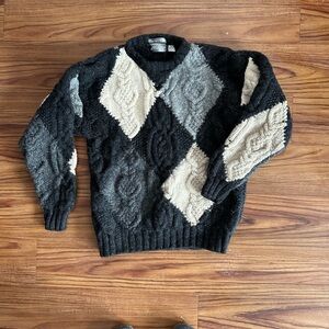 Thick vintage Argyle Knit wool Sweater